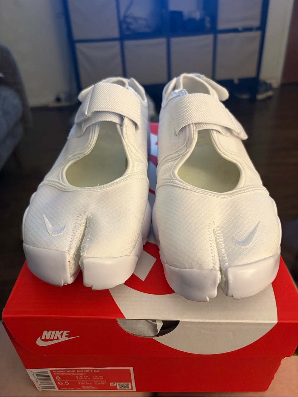 Nike White Split-Toe Slip-On Sneakers